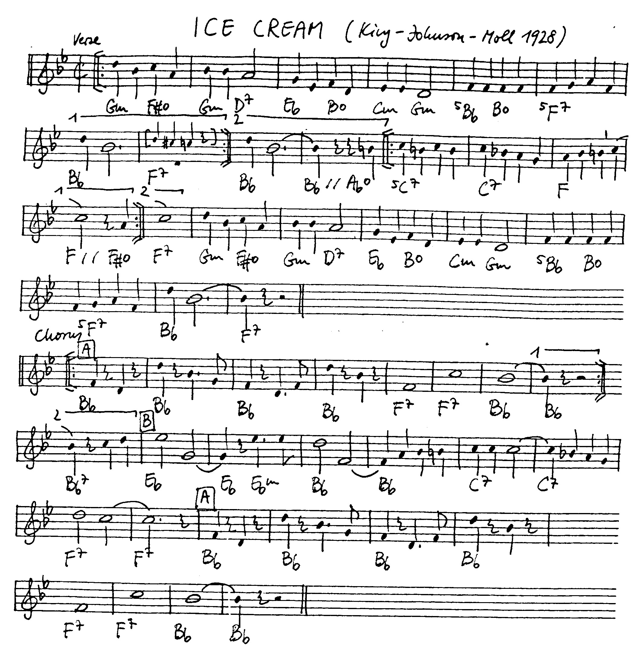 ice cream leadsheet – book us for your next 20s or gatsby event